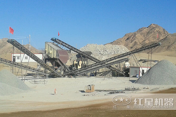 河卵石破碎生產線現場