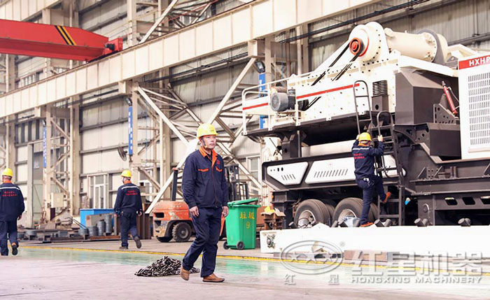 紅星機器移動石子生產線車間