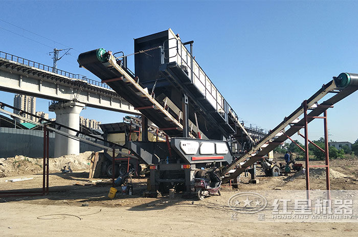 移動石子生產線作業現場