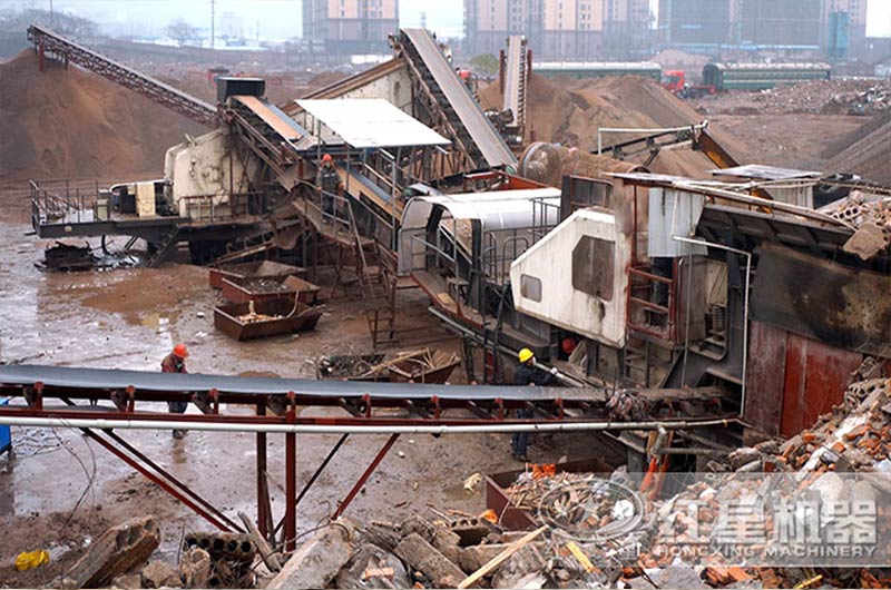 湖南株洲時(shí)產(chǎn)200噸建筑垃圾回收現(xiàn)場