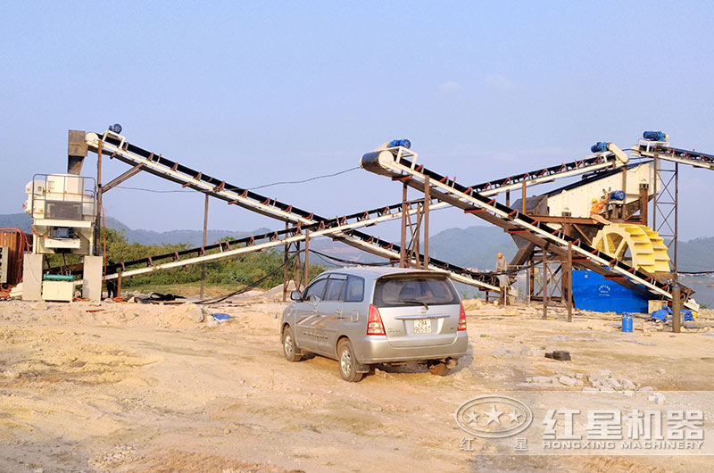 臨夏時產100噸制砂現場
